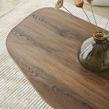 Coffee Tables - Organic Coffee Table Japandi Walnut Melamine Rack - 105x65 cm - Dimehouse