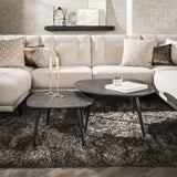 Coffee Tables - Organic Coffee Table Set of 2 Conner Ceramic Look Gray - Dimehouse