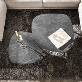 Coffee Tables - Organic Coffee Table Set of 2 Conner Ceramic Look Gray - Dimehouse