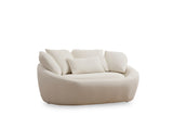 Sofas - Loveseat 2 - seater sofa cream boucle - organic 155 cm - Midye - Dimehouse