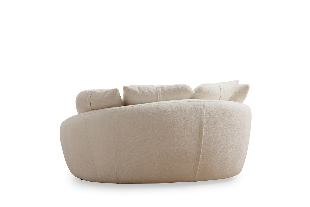 Sofas - Loveseat 2 - seater sofa cream boucle - organic 155 cm - Midye - Dimehouse