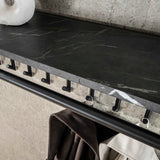 Coat racks - Coat rack Kimi 10 - Angled Black Ceramic - With rod and hat shelf - Dimehouse