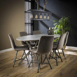 Dining tables - Oval Dining Table Hayden Industrial Concrete Look 200x100 - Dimehouse