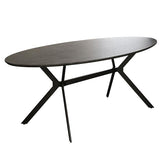 Dining tables - Oval Dining Table Hayden Industrial Concrete Look 200x100 - Dimehouse