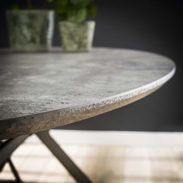Dining tables - Oval Dining Table Hayden Industrial Concrete Look 200x100 - Dimehouse