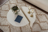 Coffee Tables - Round Coffee Table Wood White 85 cm Wood Look Melamine Orin - Dimehouse