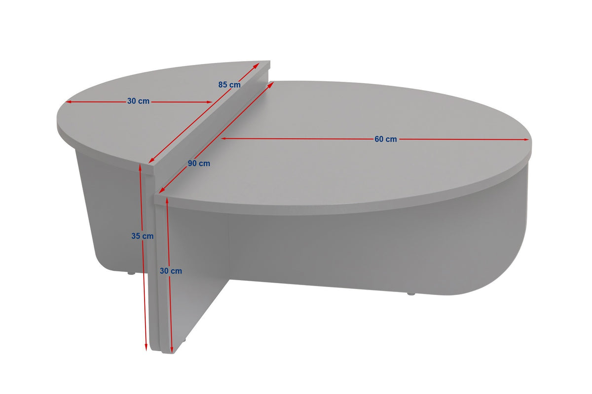 Coffee Tables - Round Coffee Table Wood White 85 cm Wood Look Melamine Orin - Dimehouse