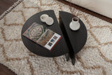 Coffee Tables - Round Coffee Table Black Stepped Melamine 85 cm Orin - Dimehouse