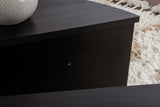 Coffee Tables - Round Coffee Table Black Stepped Melamine 85 cm Orin - Dimehouse