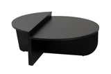 Coffee Tables - Round Coffee Table Black Stepped Melamine 85 cm Orin - Dimehouse