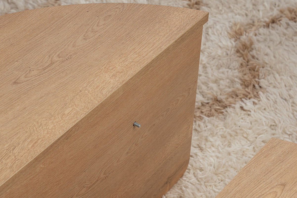Coffee Tables - Round Coffee Table Natural 85 cm Melamine Orin - Dimehouse
