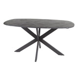 Dining tables - Mysha Danish Oval Melamine Dining Table Black 150x90 cm - Dimehouse