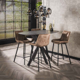 Bar tables - Danish Oval Bar table Iris 140x80 cm Spider leg Ceramic Look - Dimehouse