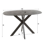 Bar tables - Danish Oval Bar table Iris 140x80 cm Spider leg Ceramic Look - Dimehouse