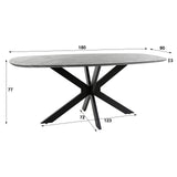 Dining tables - Mysha Danish Oval Melamine dining table 180x90 cm - Dimehouse