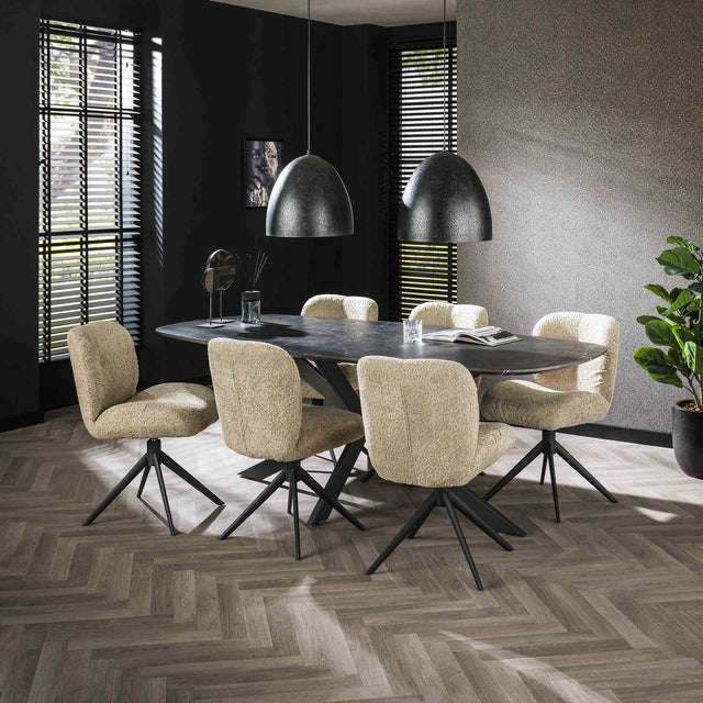 Dining tables - Mysha Danish Oval Melamine dining table 215x105 cm - Dimehouse