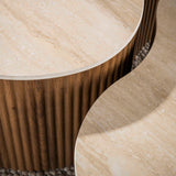 Set of 2 organic coffee tables Cruz bold - ceramic Travertine - detail