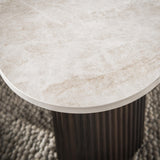 Organic coffee table set of 2 with luxurious 3D Taj Mahal ceramics - detail top