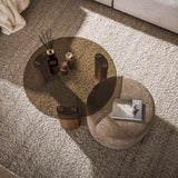 Round coffee table set table with ottoman - top view