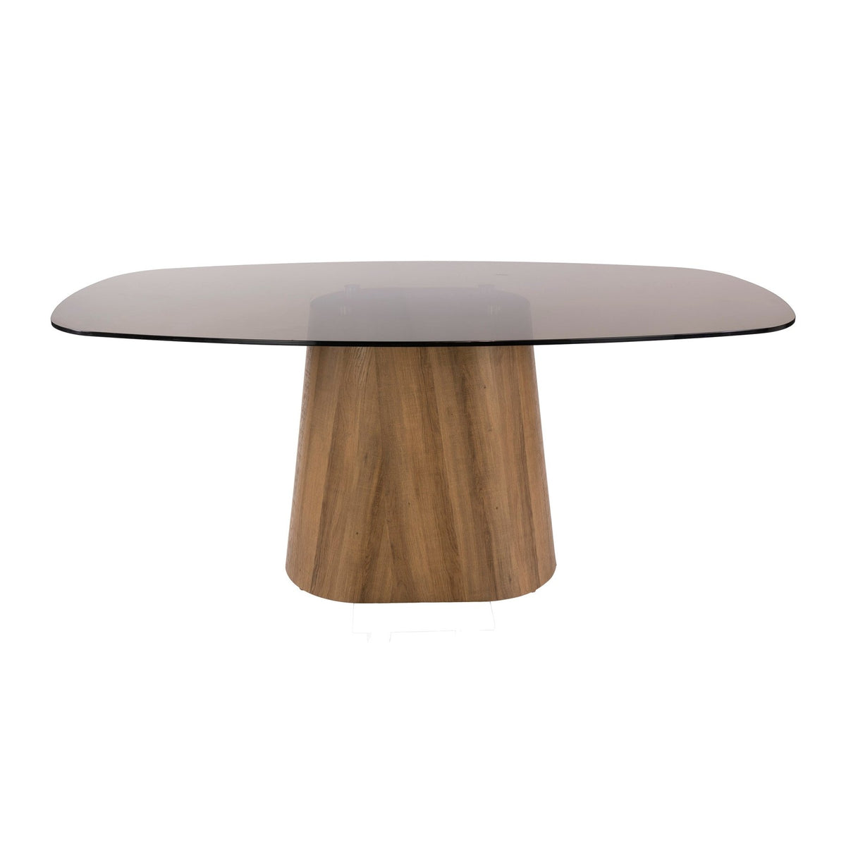 Dining table - Danish oval dining table brown smoked glass oak - Thor look frame 215 cm - Dimehouse