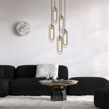 Hanging lamps - Hanging lamp 5 - lights Black Gold Metal Dune - Dimehouse