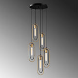 Hanging lamps - Hanging lamp 5 - lights Black Gold Metal Dune - Dimehouse