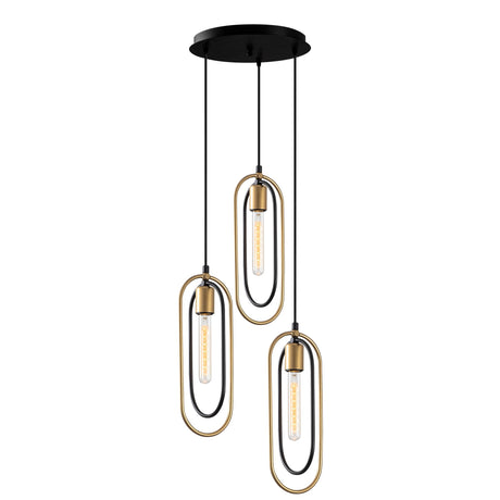 Hanging lamps - Hanging lamp 3 - lights Black Gold Metal Dune - Dimehouse