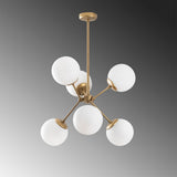 Hanging lamps - Hanging lamp 6 - lights Gold Glass Sereno - Dimehouse