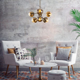 Hanging lamps - Hanging lamp 10 - light Bronze-colored Glass Carina - Dimehouse
