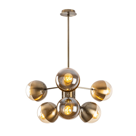 Hanging lamps - Hanging lamp 10 - light Bronze-colored Glass Carina - Dimehouse