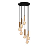 Hanging lamps - Hanging lamp 7 - light Stepped Bronze-coloured Metal Scarlet - Dimehouse