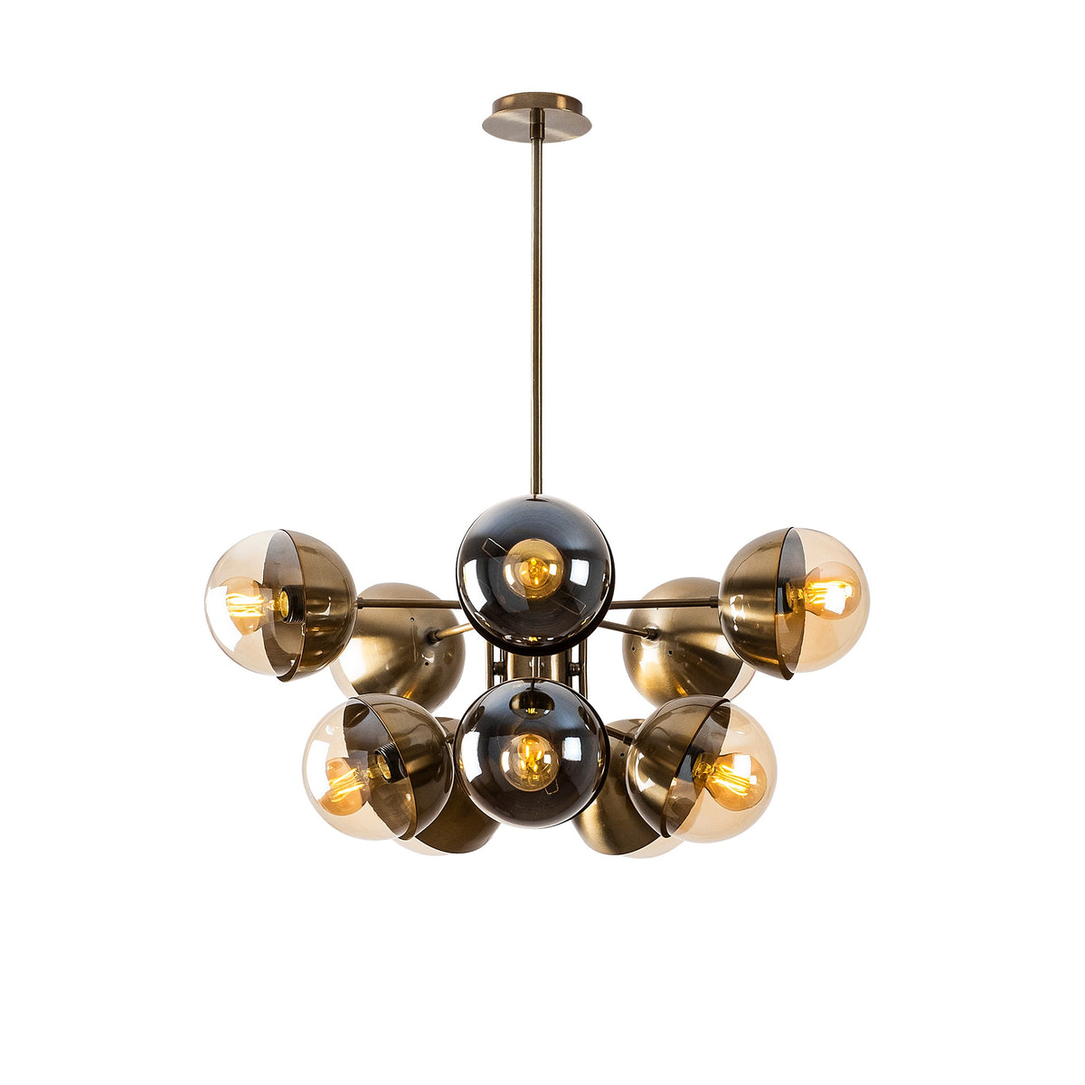 Hanging lamps - Hanging lamp Bronze-colored Glass Carina - Dimehouse