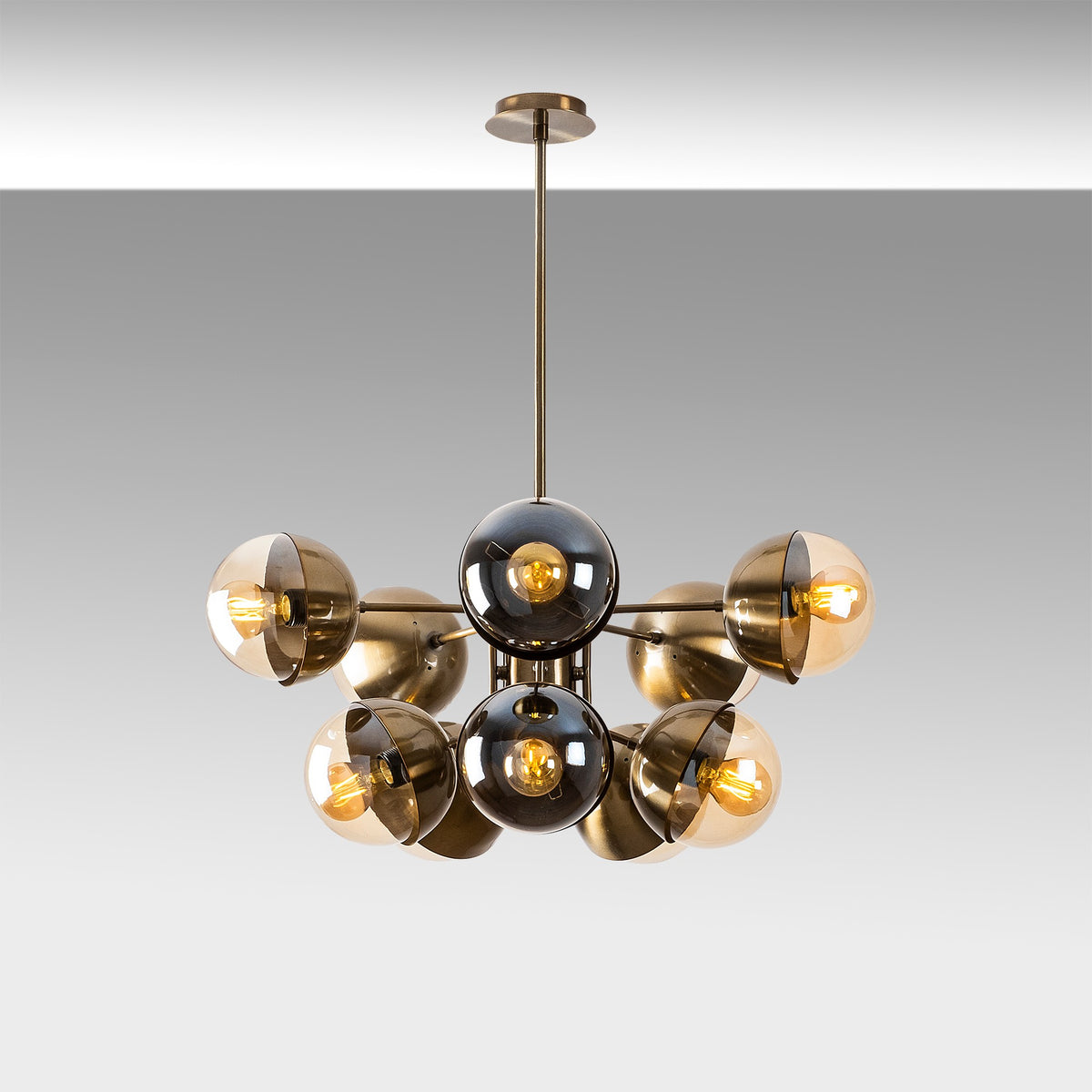 Hanging lamps - Hanging lamp Bronze-colored Glass Carina - Dimehouse