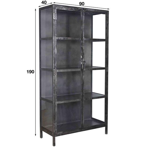 Wall cabinets - Display cabinet Elias metal with glass - Dimehouse