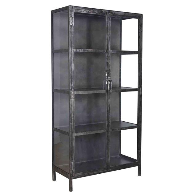 Wall cabinets - Display cabinet Elias metal with glass - Dimehouse