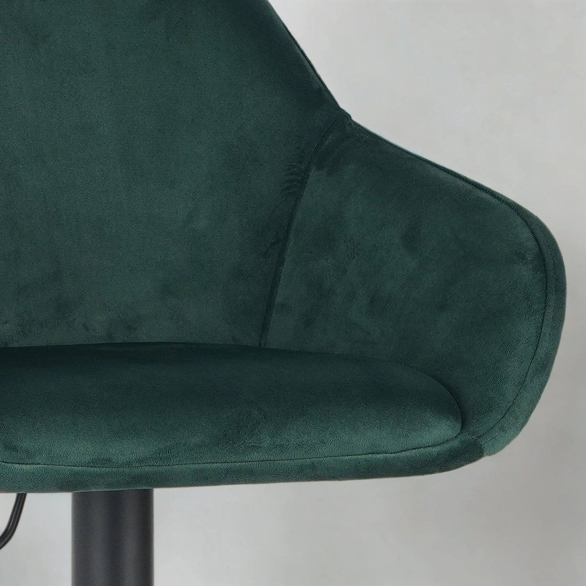 Bar Stools - Venom Bar Stool Green Velvet - Adjustable Swivel Bar Chair with Armrest - Dimehouse