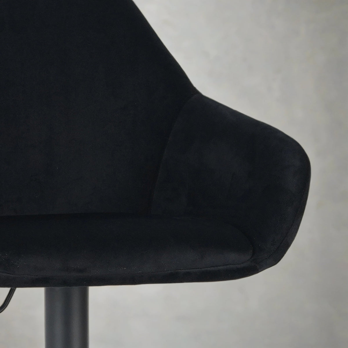 Bar Stools - Venom Bar Stool Black Velvet - Adjustable Swivel Bar Chair with Armrest - Dimehouse