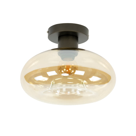 Ceiling lamps - Ceiling lamp Sola 1 - light Amber glass 27 cm - Dimehouse
