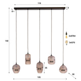 Hanging lamps - Hanging lamp 5 - light brown frosted glass Arda - Dimehouse