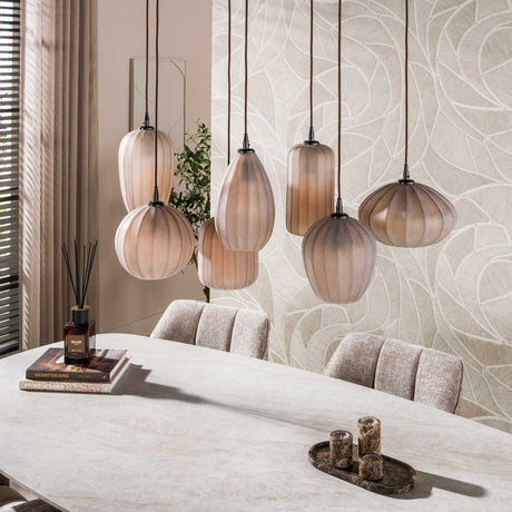 Hanging lamps - Hanging lamp 7 - light brown frosted glass Arda - Dimehouse