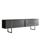 TV Furniture - TV Furniture Luxury Anthracite Gold Melamine 180x50x30 cm - Dimehouse
