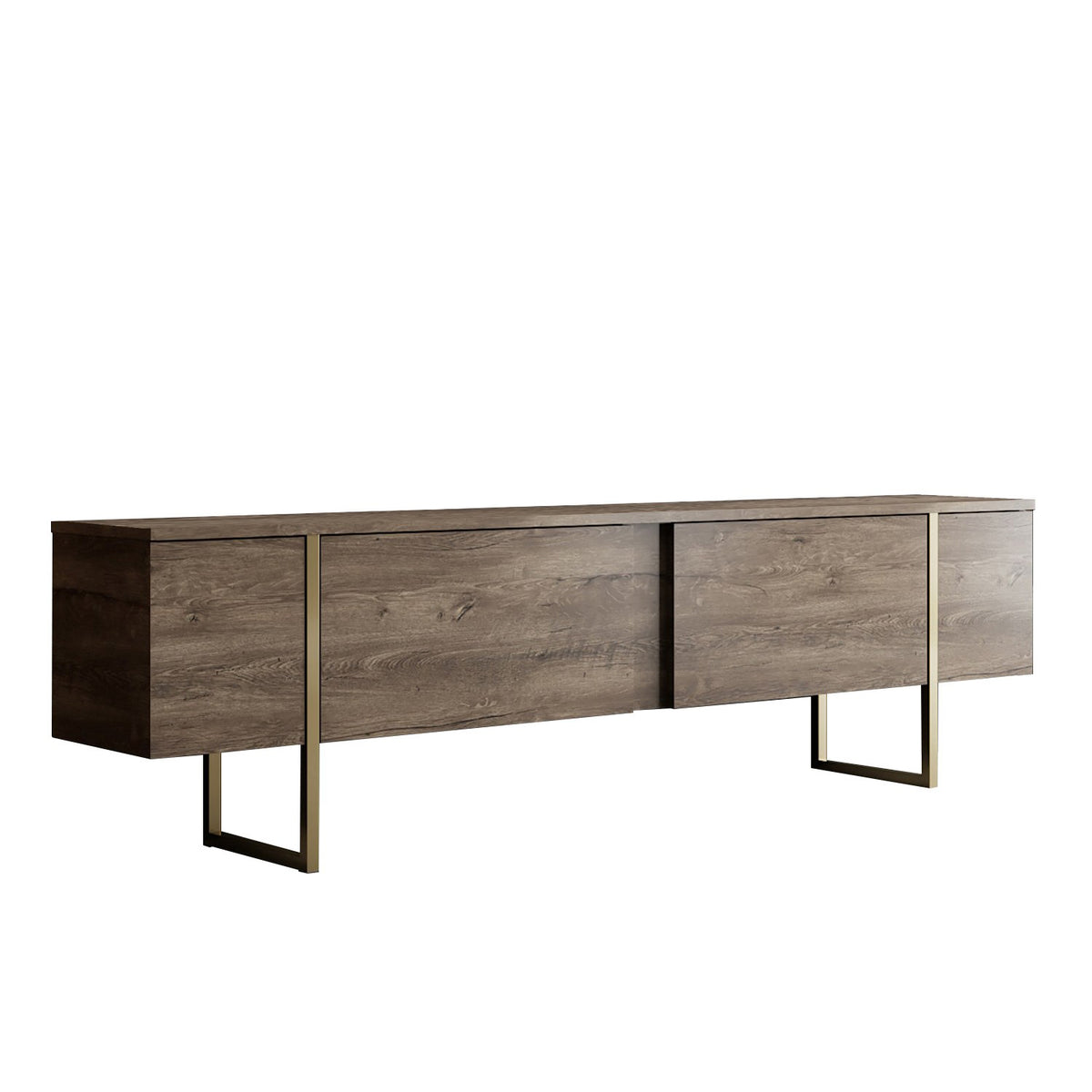 TV Furniture - TV Furniture Luxury Walnut Gold Melamine 180x50x30 cm - Dimehouse
