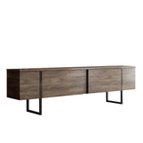 TV Furniture - TV Furniture Luxury Walnut Black Melamine 180x50x30 cm - Dimehouse
