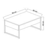Coffee Tables - Rectangular Coffee Table Anthracite Luxury 90x60 - Golden Frame - Dimehouse