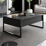 Coffee Tables - Rectangular Coffee Table Anthracite Luxury 90x60 - Black Frame - Dimehouse