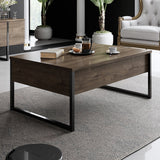 Coffee tables - Rectangular Coffee Table Walnut Luxury 90x60 - Black Frame - Dimehouse