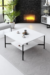Furniture sets - Furniture set White - Black - Chrome Line - Coffee table + TV Furniture - Dimehouse