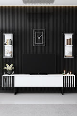 Furniture sets - Furniture set White - Black - Chrome Line - Coffee table + TV Furniture - Dimehouse