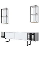 Furniture sets - Furniture set White - Black - Chrome Line - Coffee table + TV Furniture - Dimehouse