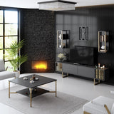 Furniture sets - Furniture set Anthracite - Gold - Gold Line - Coffee table + TV Furniture - Dimehouse